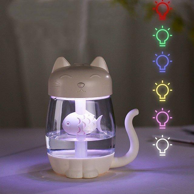 350 ミリリットル Humidificador ジャンボ Usb 漫画猫 Usb 空気加湿器超音波サイレント色 加湿