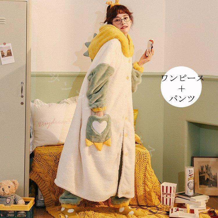 ルームウェア 着ぐるみ パジャマ もこもこ レディース 恐竜 大人用 冬 裏起毛 高校生 防寒 部屋着 ワンピース 秋 学生 お祭り イベント 可愛い P 光 通販 Yahoo ショッピング