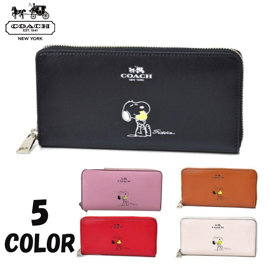 Coach コーチ スヌーピー ピーナッツ レザー アコーディオンジップ ラウンド ファスナー 長財布 21 ホワイトデー F 送料無料 A 光5ストア 通販 Yahoo ショッピング