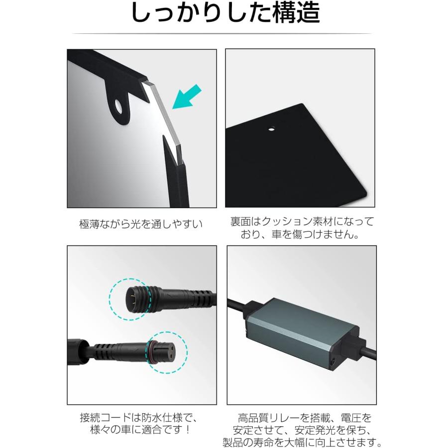 字光式LEDナンバープレート POOPEE 全面発光 超高輝度 極薄8mm