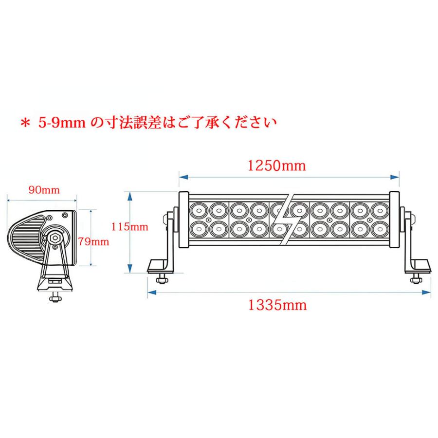 LEDワークライト LEDバーライト オフロード防水作業灯 288W 96連 DC10