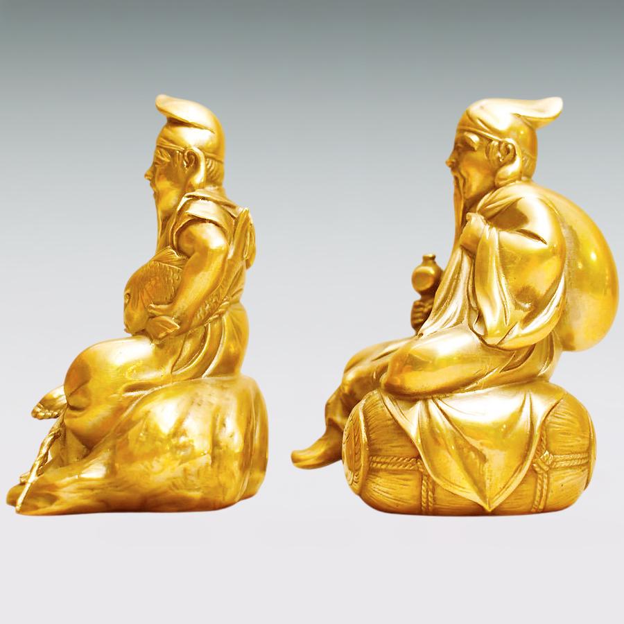 恵比須・大黒天｜高村光雲：原型制作｜純金製2品セット 造幣局刻印品