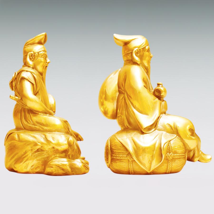 恵比須・大黒天｜高村光雲：原型制作｜純金製2品セット 造幣局刻印品