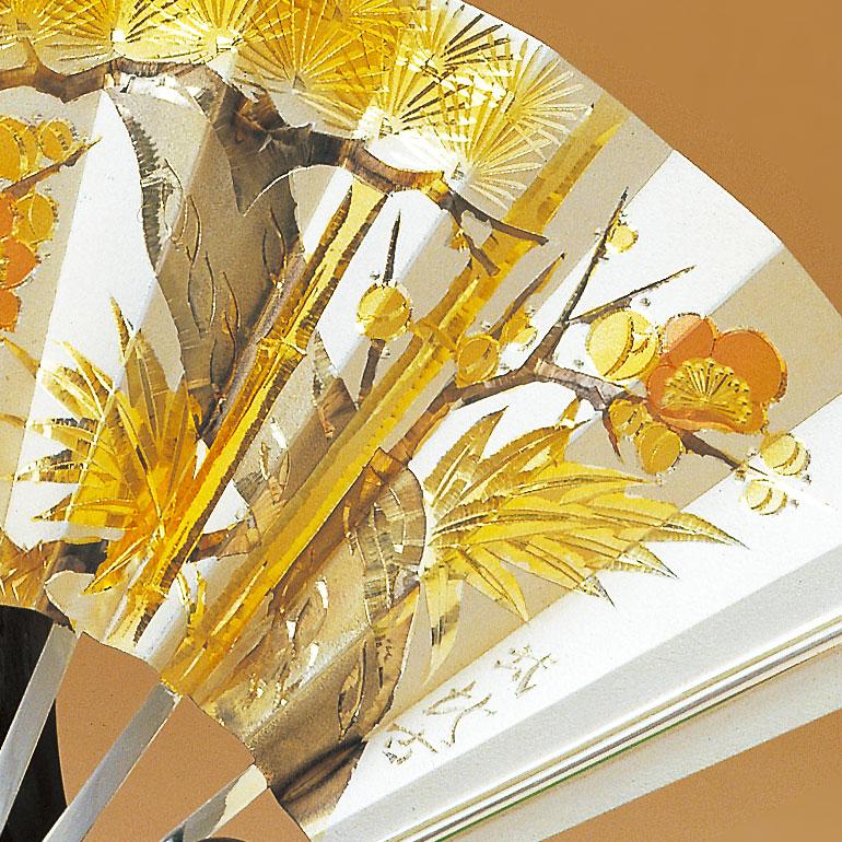 雲山作 純銀 扇 ガラスケース入り 骨董品 アンティーク 松竹梅 美術品 格安 雲山作 純銀 扇 ガラスケース入り 骨董品 アンティーク 松竹梅