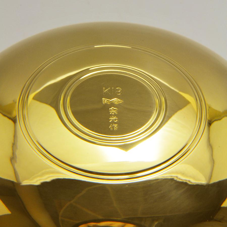 おりん 2.3寸｜仏具5品セット 18金製 造幣局ホールマーク刻印品｜上川