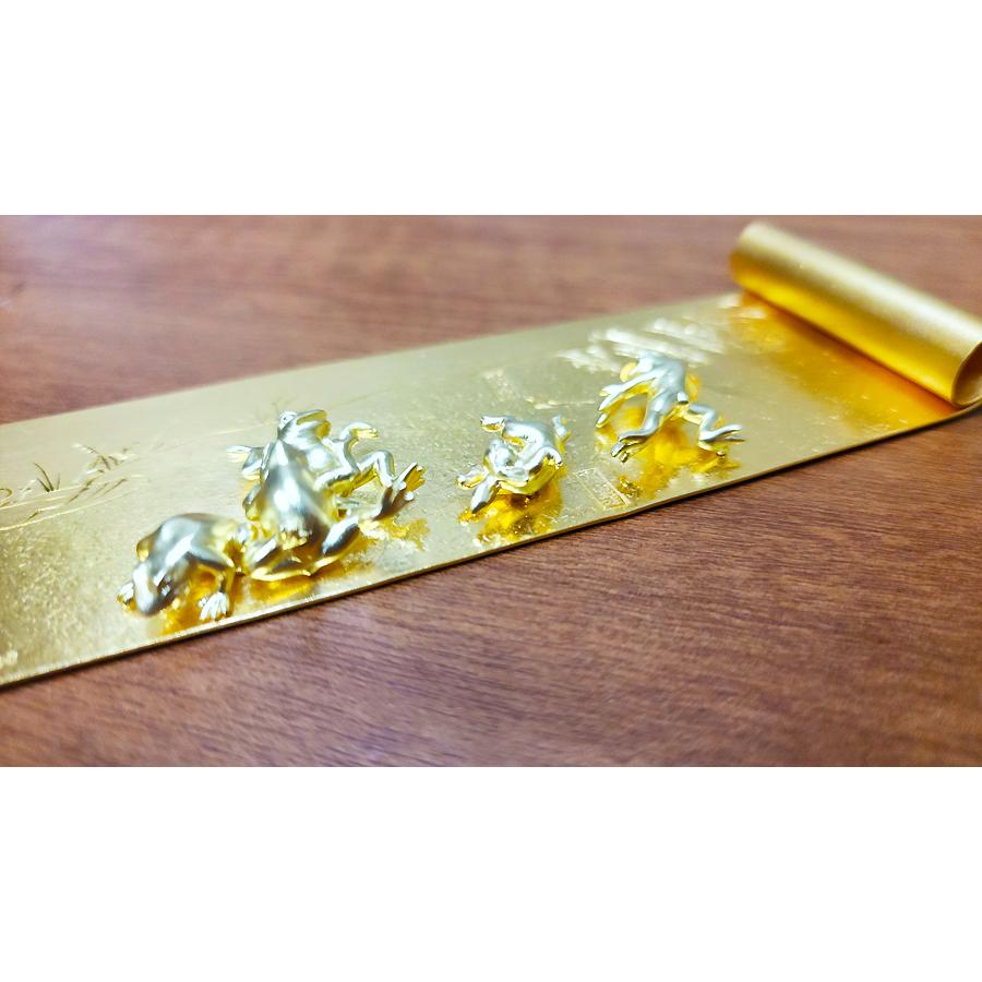 鳥獣戯画絵巻｜上川宗照作｜純金製・18金製置物/ガラスケース : HIKARI