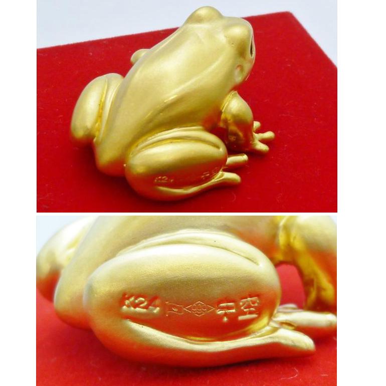 福かえる Sサイズ｜置物 純金製 造幣局ホールマーク刻印品 : HIKARI
