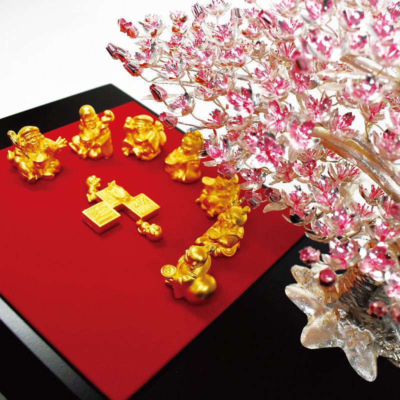 銀製　七福神 製置物 ガラスケース付き 七福神 うららか｜純金/銀製ガラスケース : HIKARI GALLERY