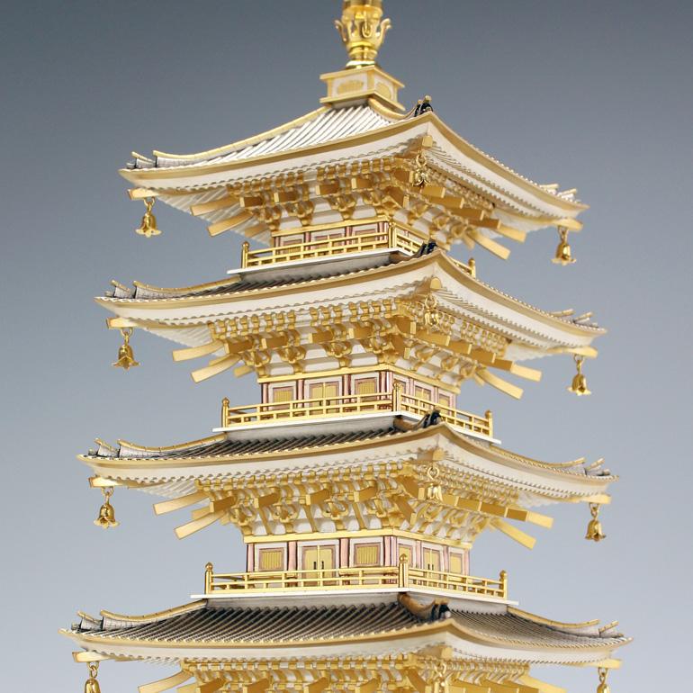 五重塔 高さ38.5cm|銀製ガラスケース : HIKARI GALLERYヤフー店 五重塔 高さ38.5cm|銀製ガラスケース : HIKARI GALLERYヤフー店