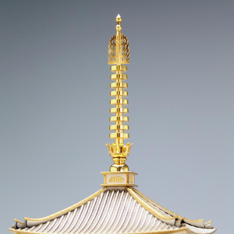 三重塔 高さ31cm｜銀製置物/ガラスケース : HIKARI GALLERYヤフー店