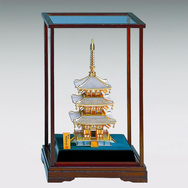 三重塔 高さ31cm｜銀製置物/ガラスケース : HIKARI GALLERYヤフー店