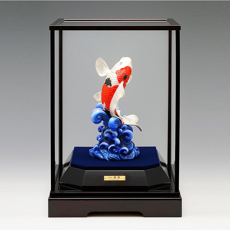 锦鲤の置物 錦鯉 Lサイズ｜置物 銀製・彩色仕上げ : HIKARI GALLERYヤフー店