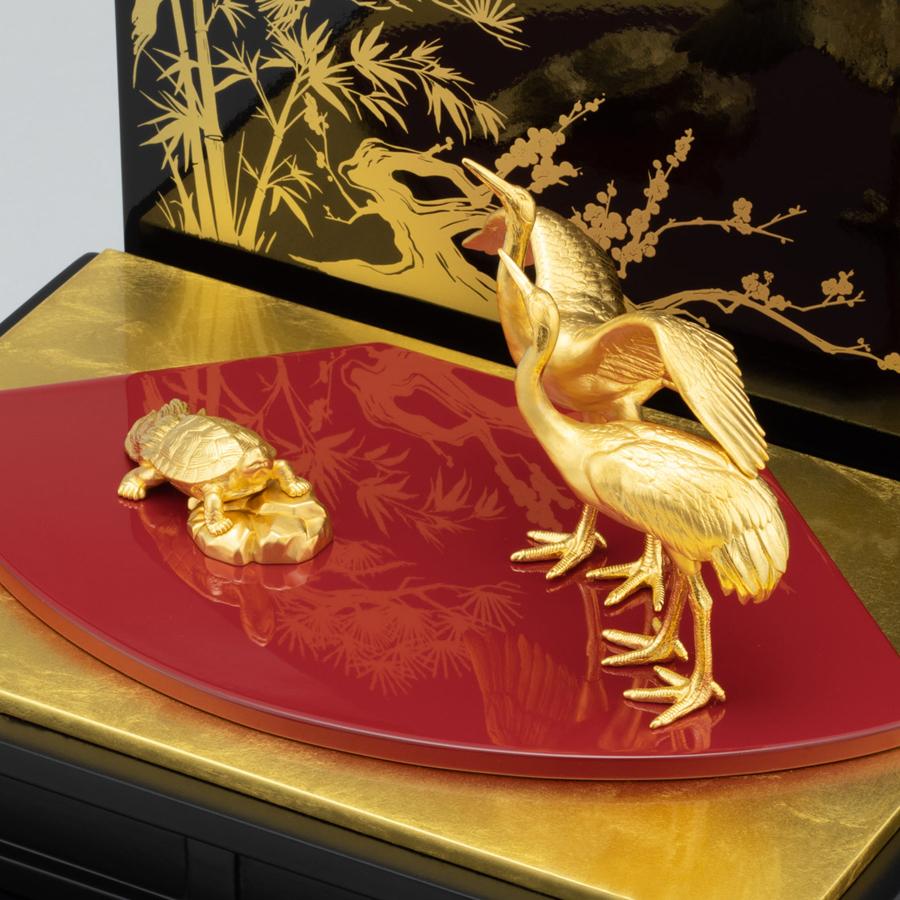 鶴＆亀｜純金製置物/ガラスケース 造幣局刻印品 : HIKARI GALLERY