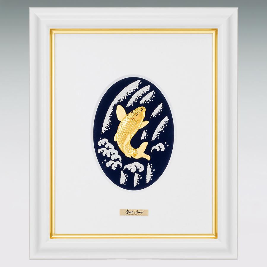 昇り鯉 レリーフ｜純金製 造幣局刻印品 : HIKARI GALLERYヤフー店