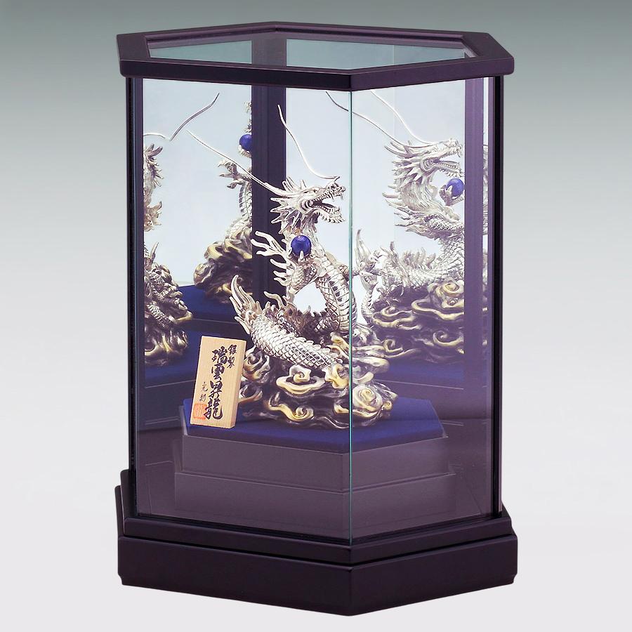 辰 瑞雲昇龍 高さ14cm Mサイズ｜置物 銀製・金メッキ仕上げ : HIKARI