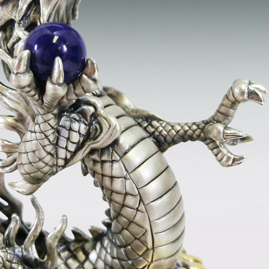 辰 瑞雲昇龍 高さ14cm Mサイズ｜置物 銀製・金メッキ仕上げ : HIKARI