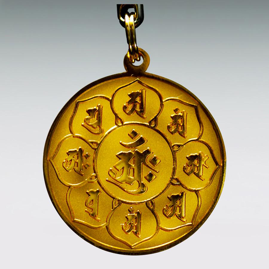 根付 阿修羅 梵字曼荼羅｜銅製アクセサリー 金メッキ仕上げ : HIKARI