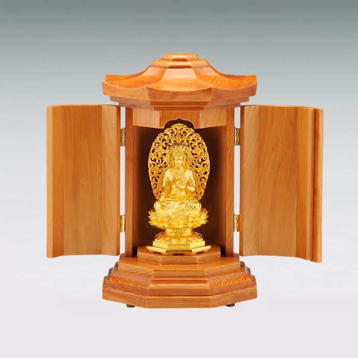 虚空蔵菩薩 高さ7.7cm｜仏像 純金製 造幣局ホールマーク刻印品｜厨子：屋久杉製の画像