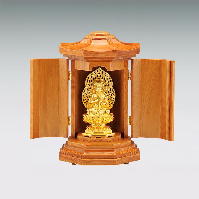 大日如来 高さ7.8cm｜仏像 純金製 造幣局ホールマーク刻印品｜厨子：屋久杉製の画像