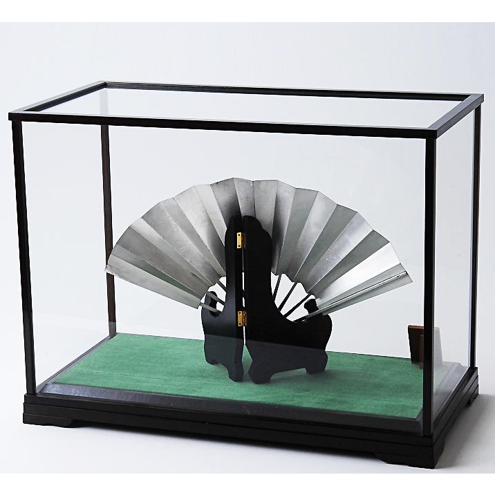 扇 四君子 5号｜純銀製置物/ガラスケース : HIKARI GALLERYヤフー店