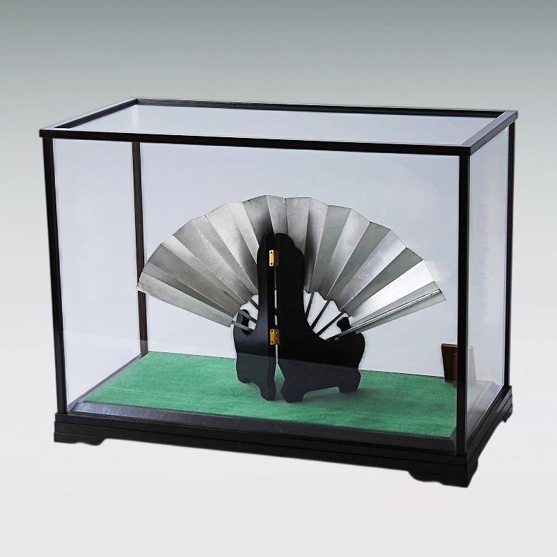 扇 四君子｜純銀製置物/ガラスケース 5号 : HIKARI GALLERYヤフー店