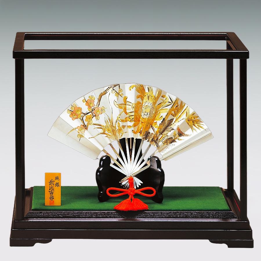 純銀 扇子 置物 扇 四君子｜置物 純銀製 6号 : HIKARI GALLERYヤフー店 - 通販 - Yahoo