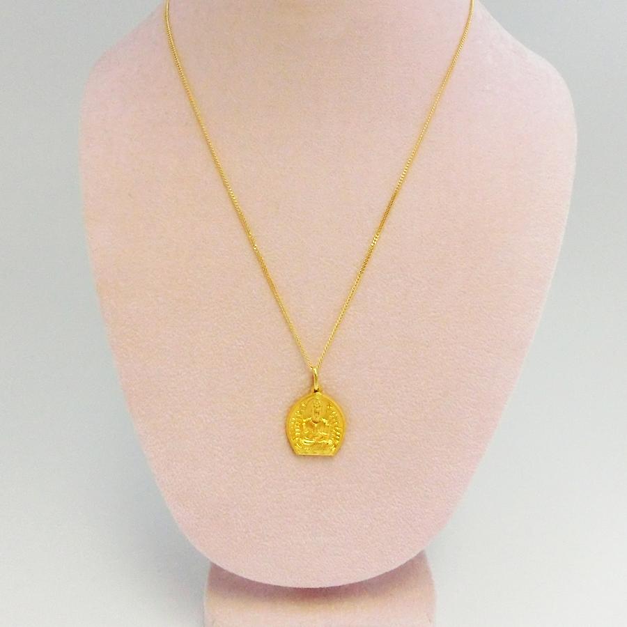 千手観音 梵字｜純金製ペンダント＆18金製チェーン 造幣局刻印品