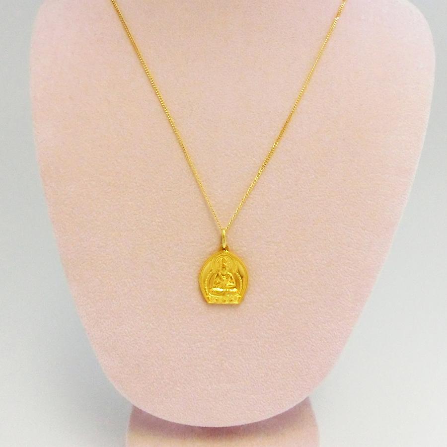 大日如来 梵字｜純金製ペンダント＆18金製チェーン 造幣局刻印品