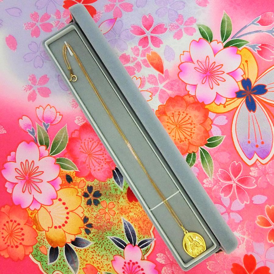 大日如来 梵字 ペンダント｜純金製 造幣局ホールマーク刻印品 18金製