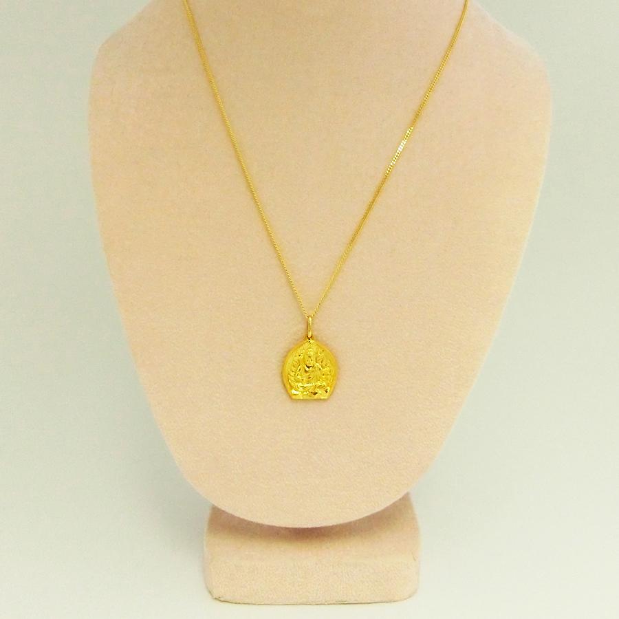 不動明王 梵字｜純金製ペンダント＆18金製チェーン 造幣局刻印品