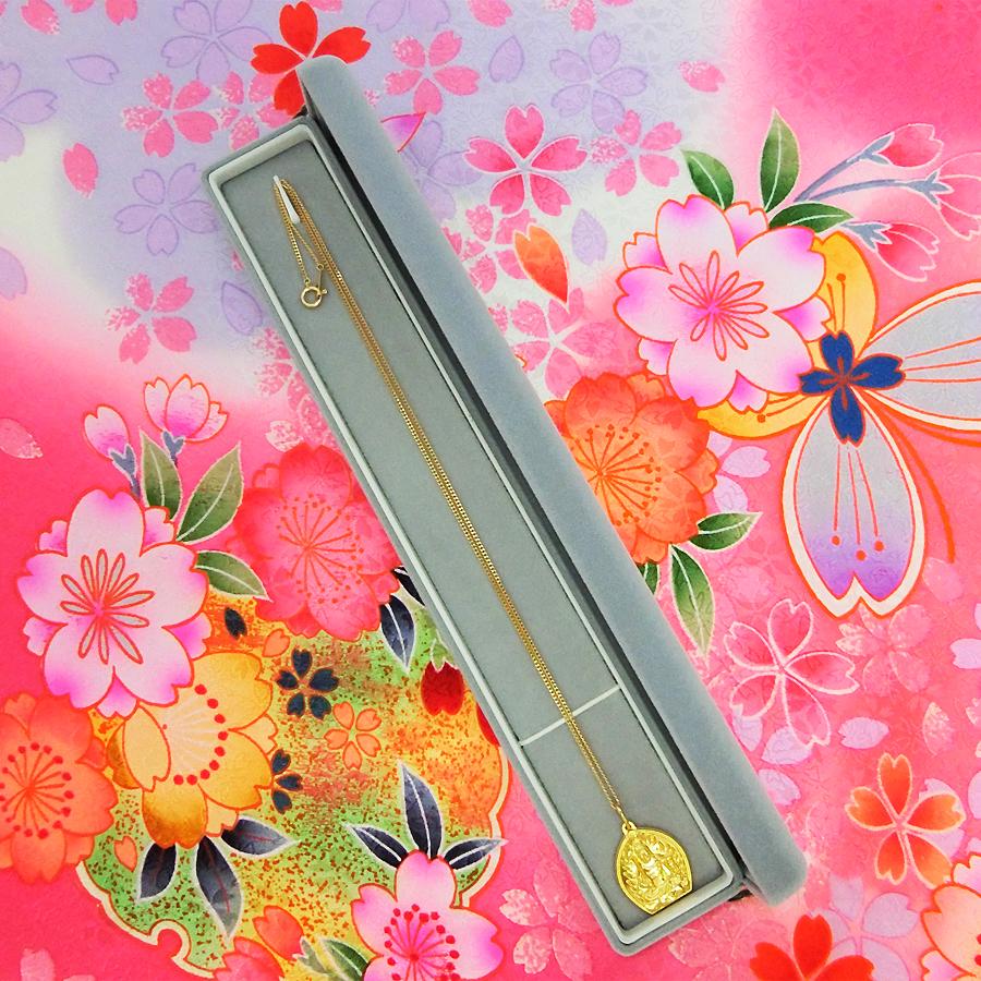 不動明王 梵字 ペンダント｜純金製 造幣局ホールマーク刻印品 18金製