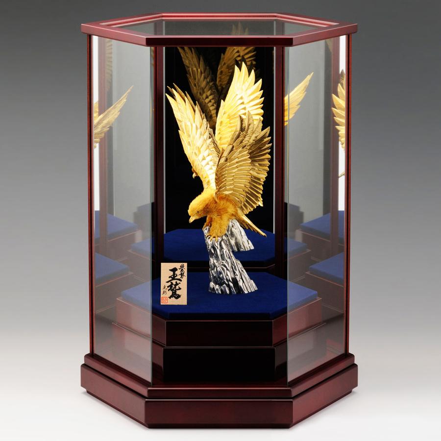 正光作　純銀製　白鷹　 置物　ガラスケース付　M　R5445 正光作 純銀製 白鷹 置物 ガラスケース付 M R5445 正光作 純銀製 白鷹