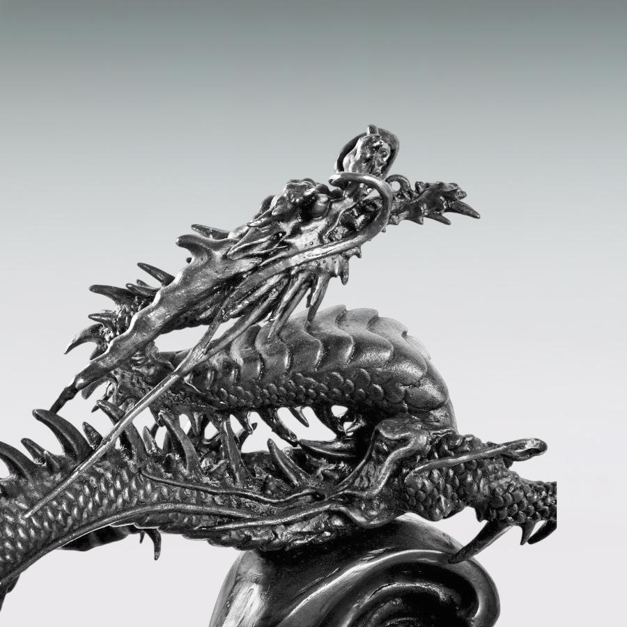 波に龍 高さ27cm｜村田宏：原型制作｜鋳銅製置物 : HIKARI GALLERY
