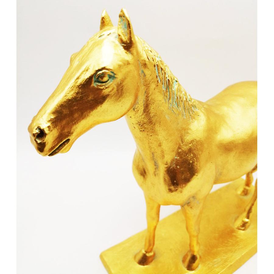 午 馬 若駒 高さ22cm｜置物 ブロンズ製・金箔仕上げ｜川崎普照：原型制作の画像