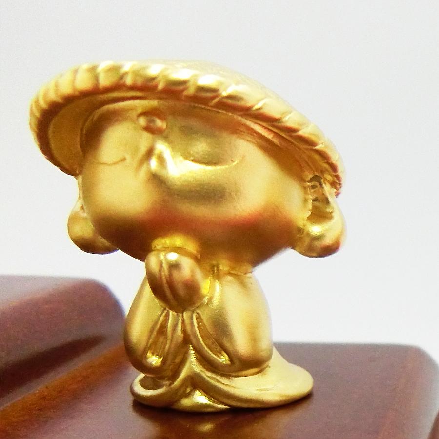 招福 笠地蔵｜純金製置物/ガラスケース 造幣局刻印品 : HIKARI GALLERY