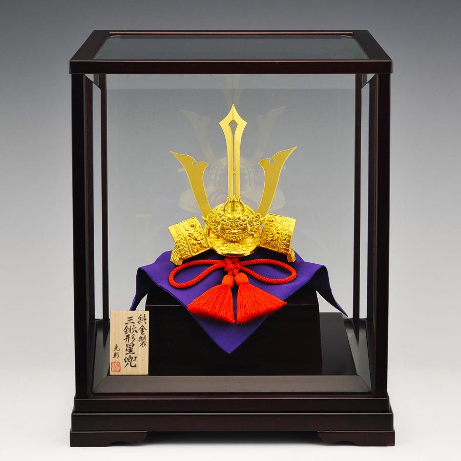 星兜 三鍬形 Lサイズ｜置物 純金製 造幣局ホールマーク刻印品 節句