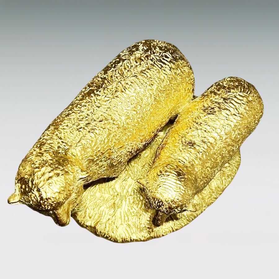 未 金羊 幅27cm｜置物 ブロンズ製・金箔仕上げ｜富永直樹：原型制作の画像