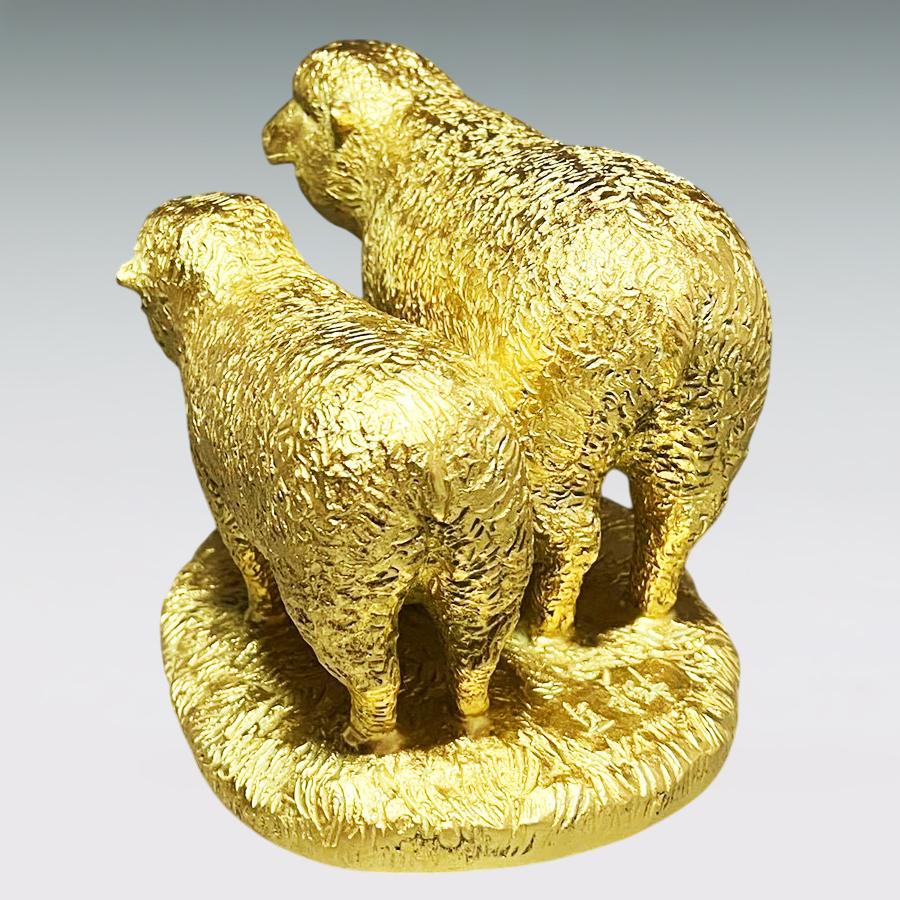 未 金羊 幅27cm｜置物 ブロンズ製・金箔仕上げ｜富永直樹：原型制作の画像