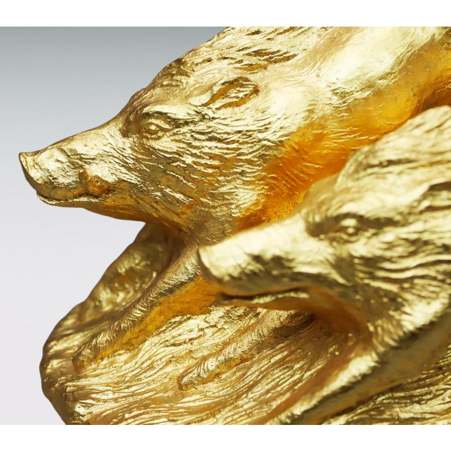亥 猪 寿春 幅27cm｜置物 ブロンズ製・金箔仕上げ｜富永直樹：原型制作の画像