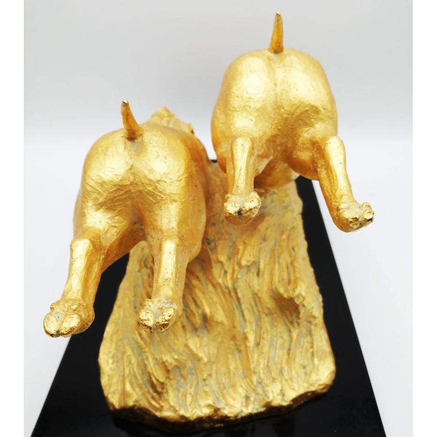 亥 猪 寿春 幅27cm｜置物 ブロンズ製・金箔仕上げ｜富永直樹：原型制作の画像