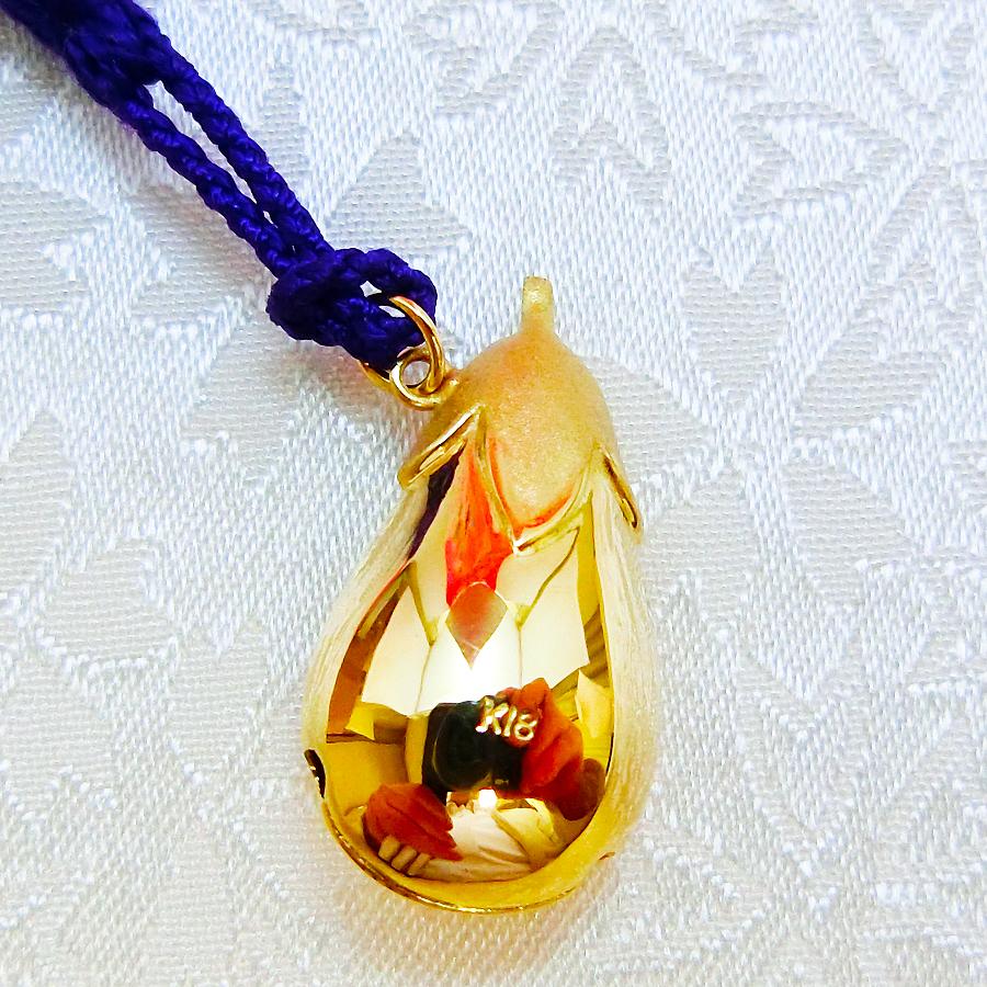 鈴 茄子仕様 Sサイズ｜18金製根付 : HIKARI GALLERYヤフー店 - 通販