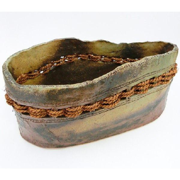 焼締花器 高さ16cm 中津康華作