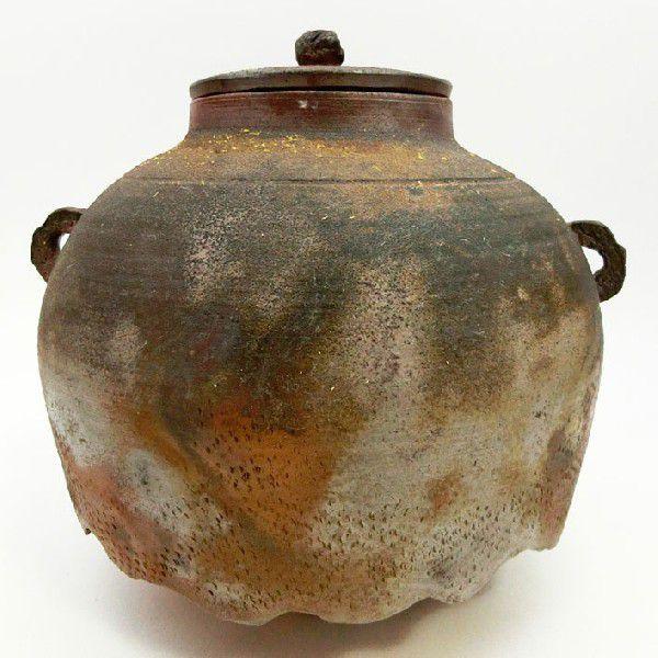 備前焼　水差　釜名有 備前焼 茶釜 高さ21cm｜中津康華作 : HIKARI GALLERYヤフー店