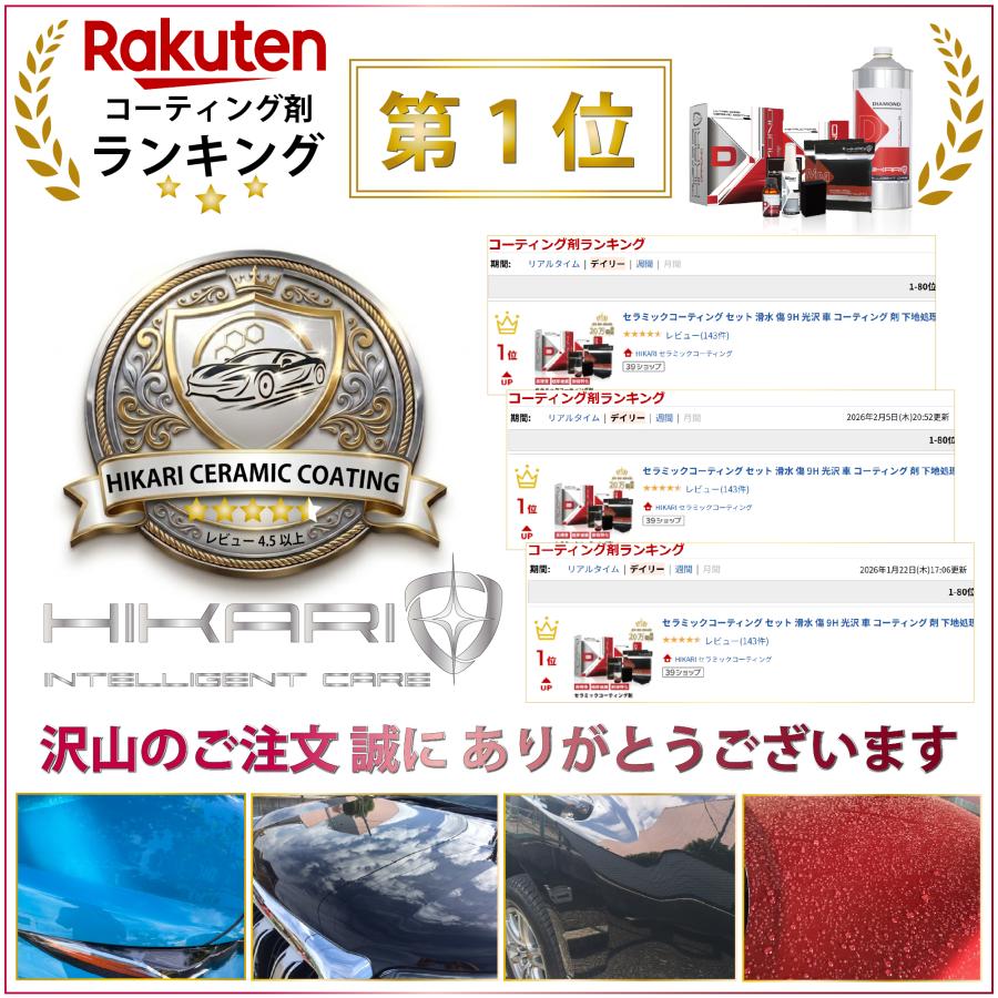 HIKARI ガラスコーティング コーティング剤 車 セラミックコー
