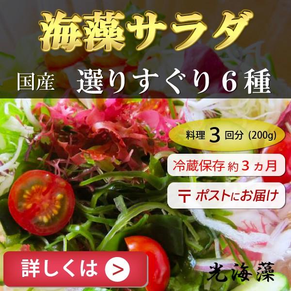 海藻サラダ（200g） 6種類　国産　塩蔵｜hikarikaisou