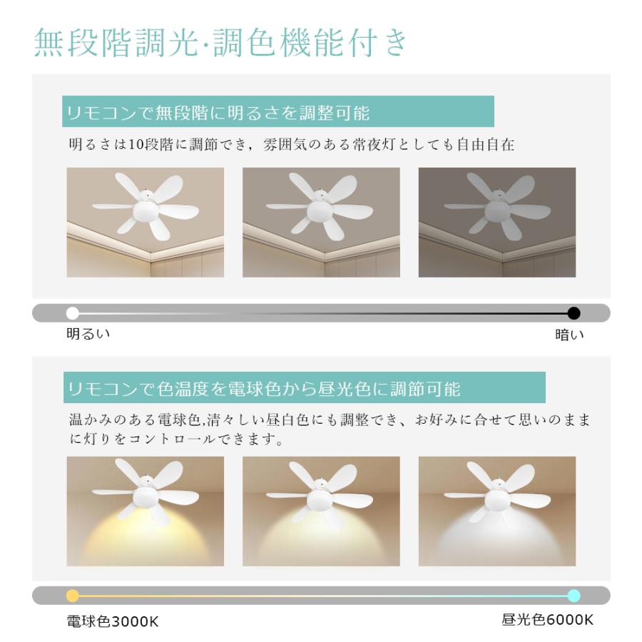 ファン付きシーリングライト 調光調色 風量調節 リモコン付き