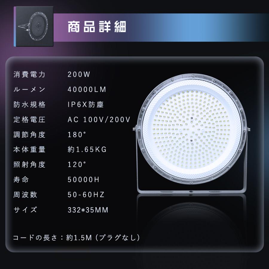 LED高天井灯 LEDハイベイライト 200W 2000W相当 40000LM 高天井用LED