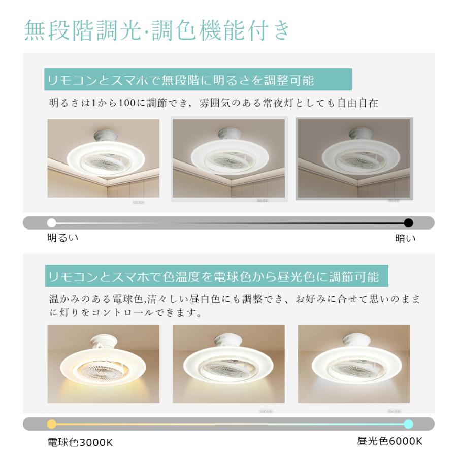 ファン付きシーリングライト 調光調色 風量調整 リモコン 導光板