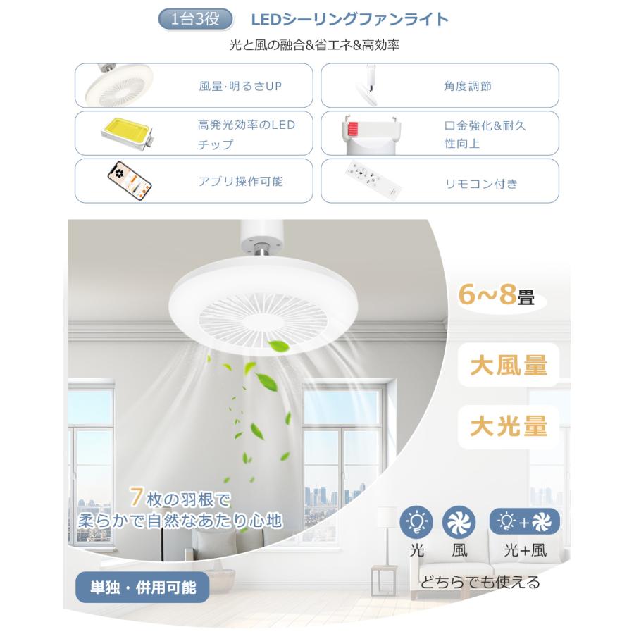 Alexa対応】ファン付きシーリングライト 6畳 8畳 15w 3000lm