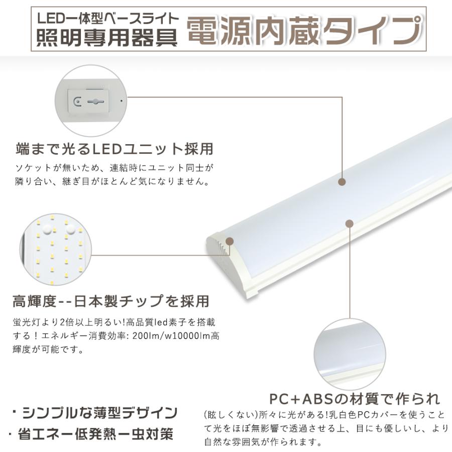 ledベースライト 40W型 2灯相当 トラフ型 LED蛍光灯 薄型 器具一体型